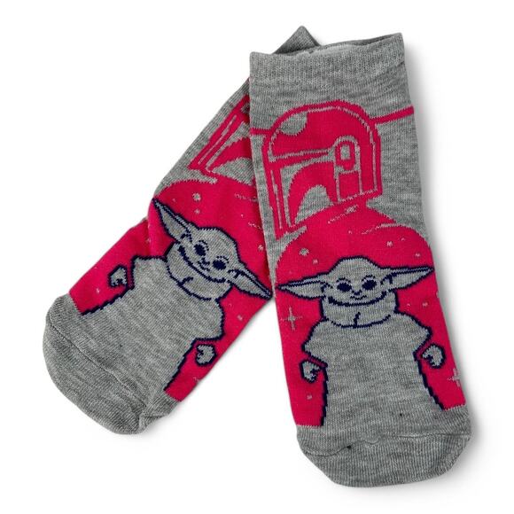 Mandalorian and Baby Yoda No Show Socks Star Wars Grogu The Child - Picture 1 of 3